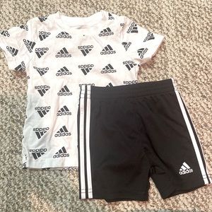 Like New•Adidas Matching Logo Shirt & Shorts•12 Months